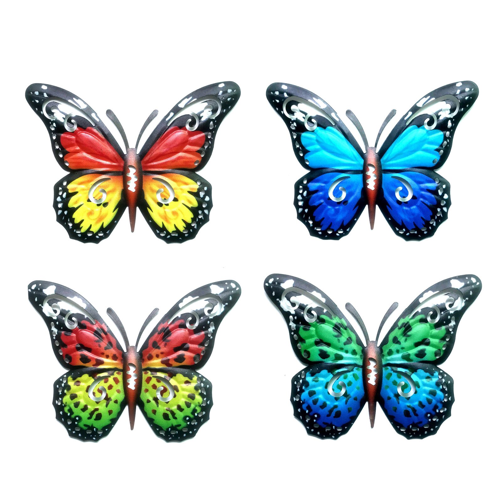 4 Stuks Prachtige Smeedijzeren Vlinder Muur Opknoping Pastorale Tuin Decoratie Woonkamer Gang Terras Muur Hangen Thuis Decora