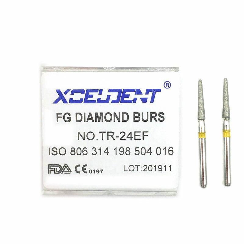 10pcs/box Dental Diamond Burs High Speed Dentistry Burs for Teeth Whitening FG 1.6mm TR-24EF