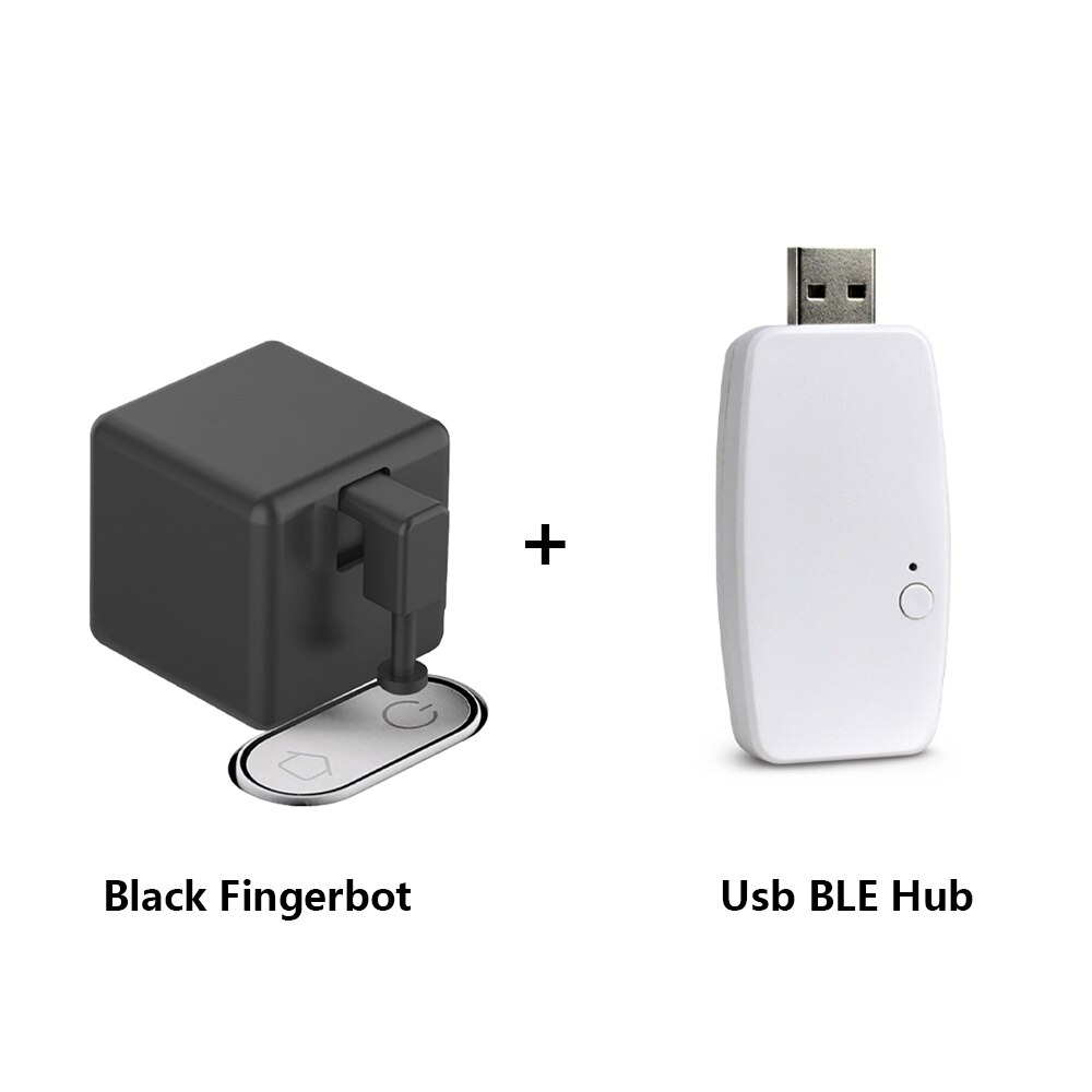 Smart Fingerbot Button Pusher Auto Switch BLE Tuya Smart Life App Alexa Siri Voice Control via BLE Hub for Light Switch Aircon: Black with BLE Hub