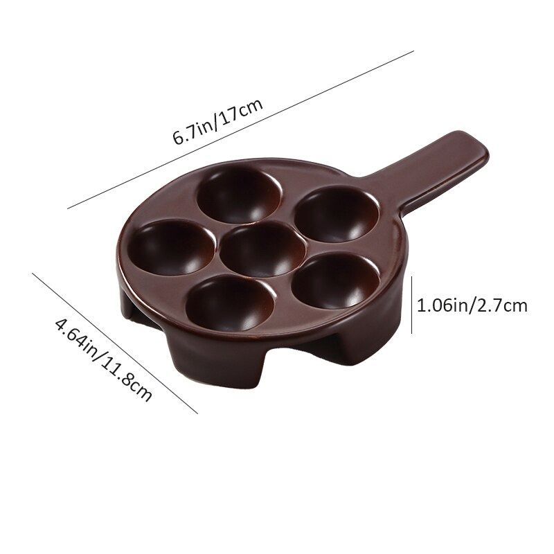Plaque à Escargot en céramique, avec poignée, outils alimentaires, vaisselle, plateau de cuisson, Gadget de cuisine: S-brown