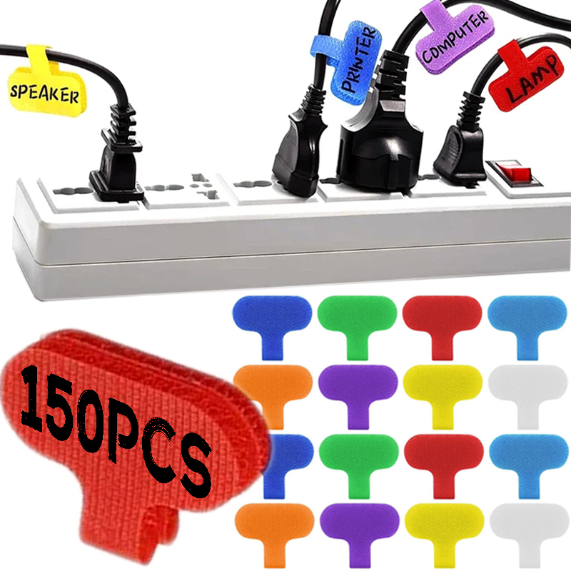Self Adhesive Cable Labels Reusable Writable Cord Label Tags Cable Management Wire Organizer for Home Wires Handwriting Tags