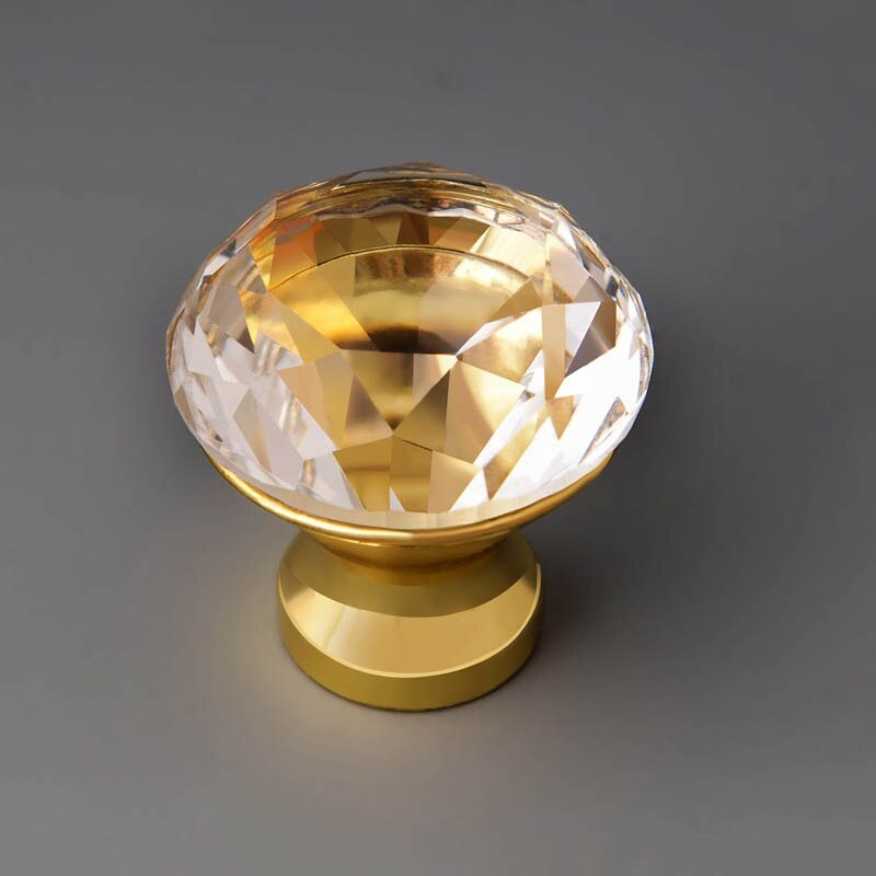 Rose Gold Door Knobs 30mm Diamond Shape Crystal Glass Knobs Drawer Pull Kitchen Cabinet Door Wardrobe Handles Hardware: B 30mm