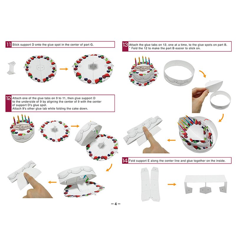 DIY Pop-up Card Cake,Handmade 3D Anniversary Greeting Card Paper Model,Postcard Invitation Papercraft,Craft ER-117