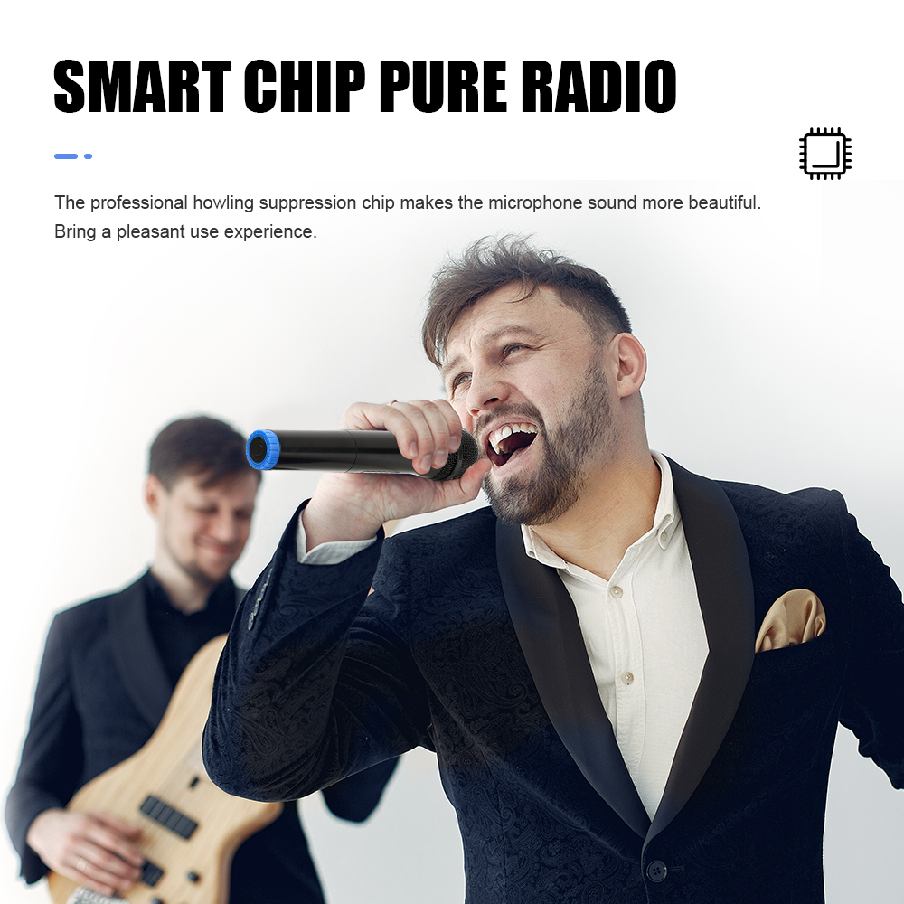Draadloze microfoon Dynamische handmicrofoons Karaokemicrofoonmicrofoon met oplaadbare ontvanger voor bruiloftsfeest Kerkclub