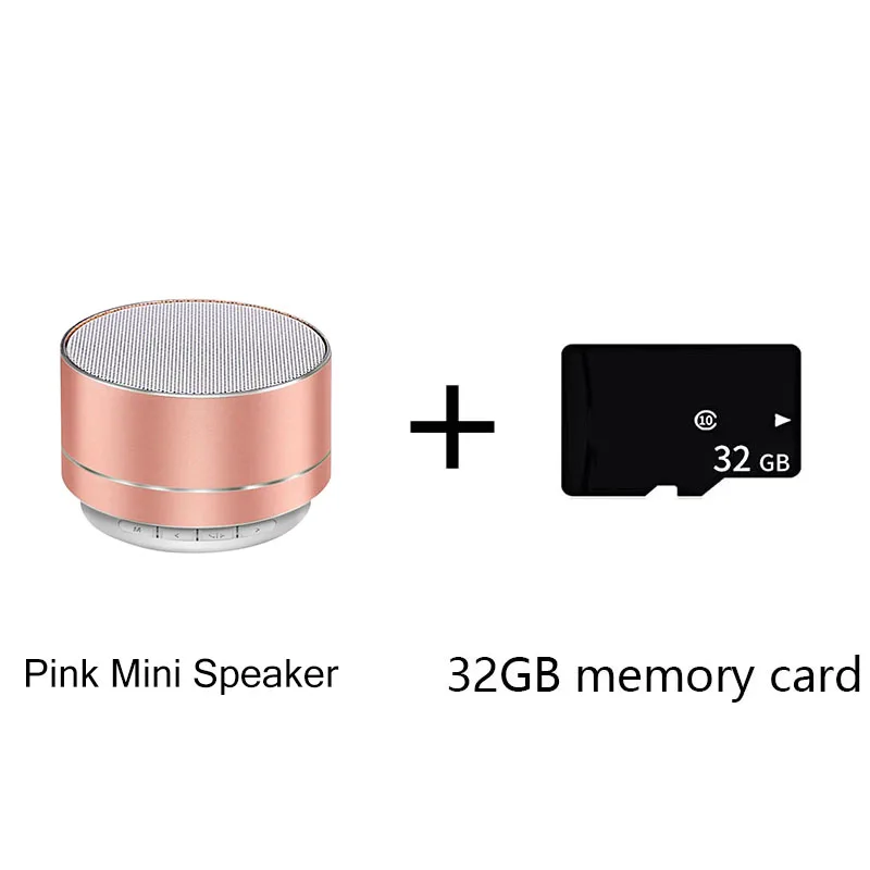 Bærbar  a10 trådløse bluetooth mini-højttalere lille stålkanon subwoofer farverig mini-kort bluetooth-højttaler: Lyserød