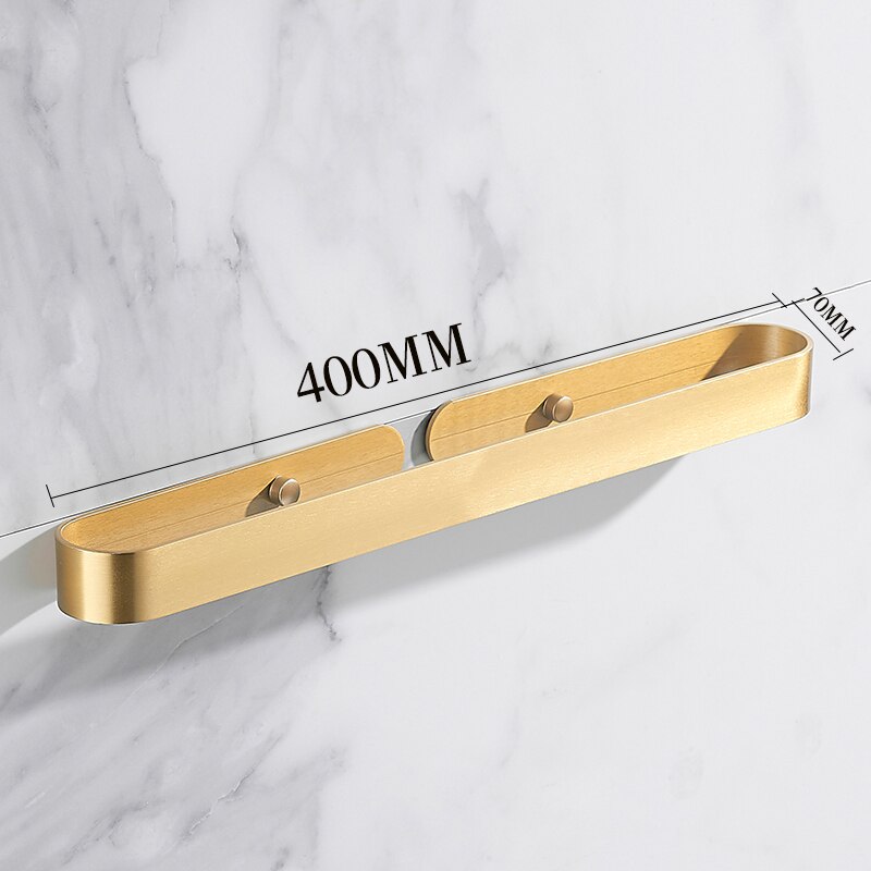 Porte-serviettes mural avec étagère, cintre pour vêtements, salle de bains, or brossé, WC porte-papier, support pour téléphone, porte-papier: 40CM