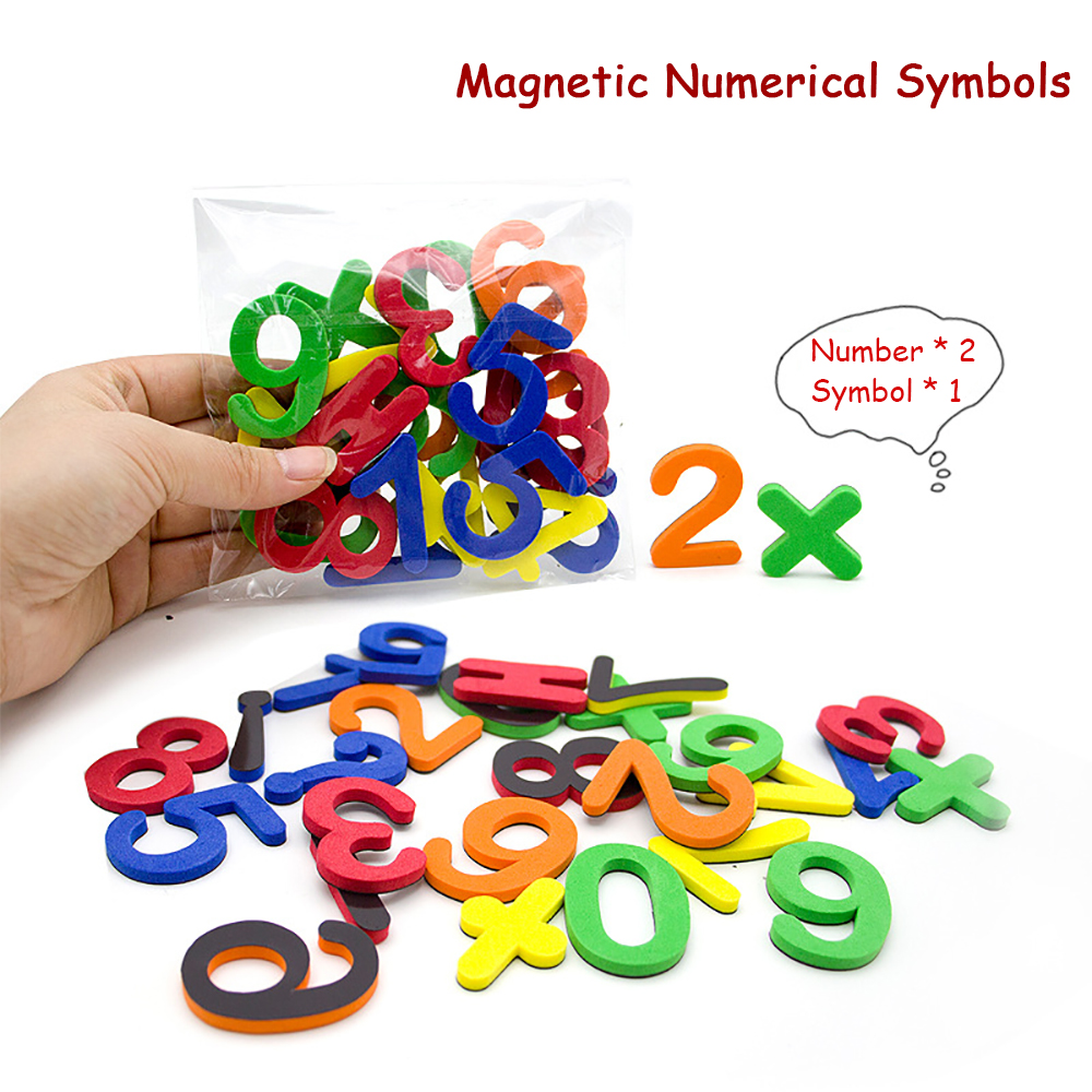 Magnetic Letters Numbers Alphabet ABC 123 Fridge Magnets Plastic Educational Preschool Learning Toy Set Uppercase Lowercase Math: WHITE