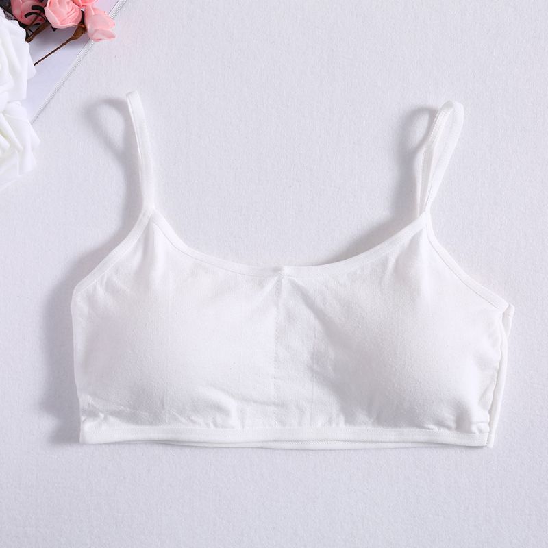 3 pz/lotto Ragazze Solido Morbido Cotone Reggiseno Pubertà Adolescente Traspirante Biancheria Intima