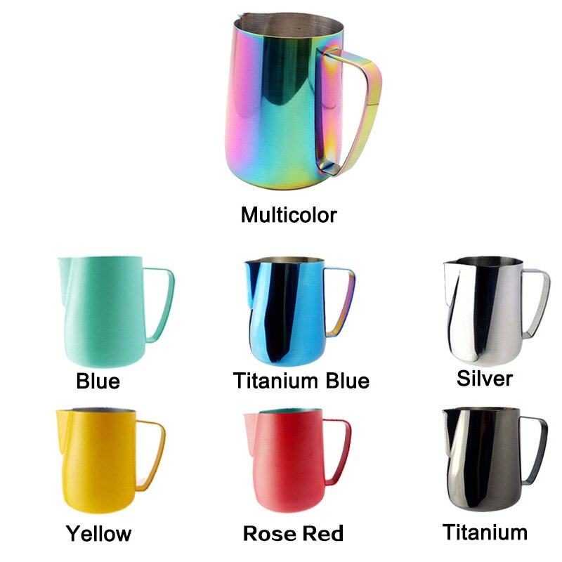 Rvs Melk Werper Melkopschuimer Melkkan Foamer Mokken Italiaanse Latte Art Koffiezetapparaat Jug Frother Cup 350/600Ml