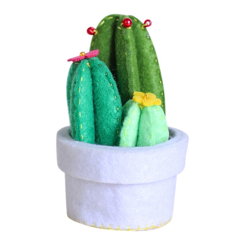 Suculentas hechas a mano en maceta Kit de fieltro PROCESO DE multicapacidad no tejido decoración del hogar fieltro DIY paquete suculentas plantas en macetas/: F