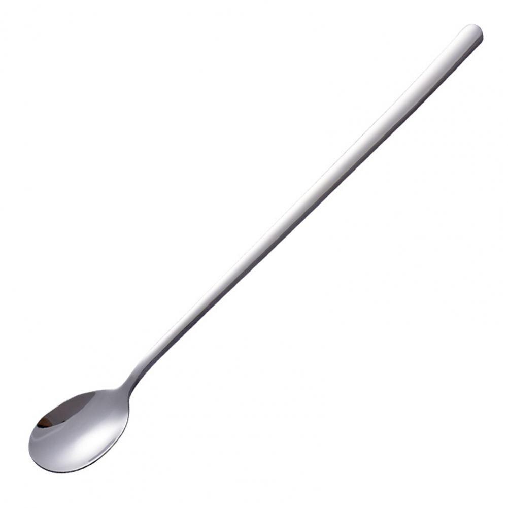 Metal Spoon Portable Anti-rust Stable Stainless Steel Spoon Breakfast Coffee Milk Teaspoon for Home: Default Title