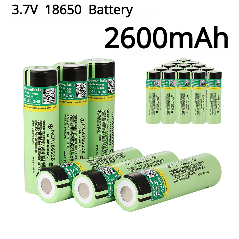18650 batterier genopladeligt batteri 3.7v 2600 mah  mh12210 2600 mah ncr 18650b batteri til elektronisk cigaret lommelygte
