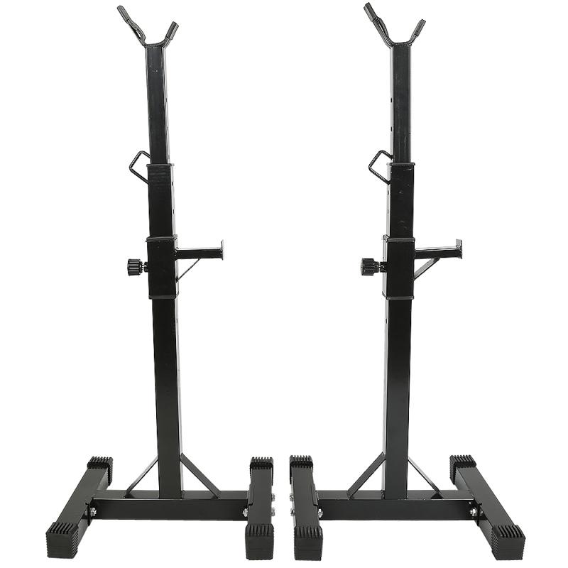 Adjustable Height 105-160cm Multifunctional Barbell Squat Rack Split All Black Fitness Equipment Sturdy Maximum Load 150 Kg HWC: black