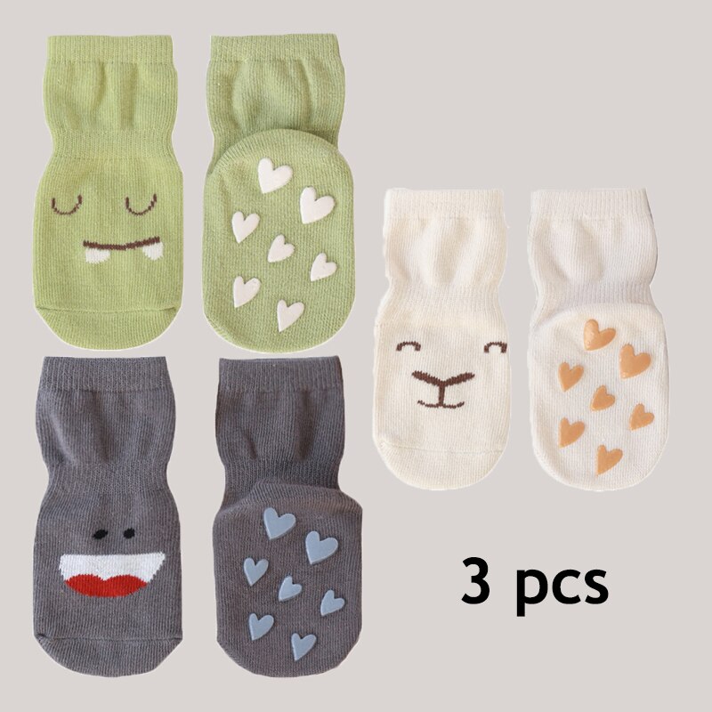 3 szt. Wiosenne skarpety dziecięce dla dziewczynki chłopiec kreskówka zwierzęta drukuj skarpetki dziecięce akcesoria dla dzieci bawełniane rzeczy o wysokiej elastyczności antypoślizgowe: 3 szt 5 / 24 m