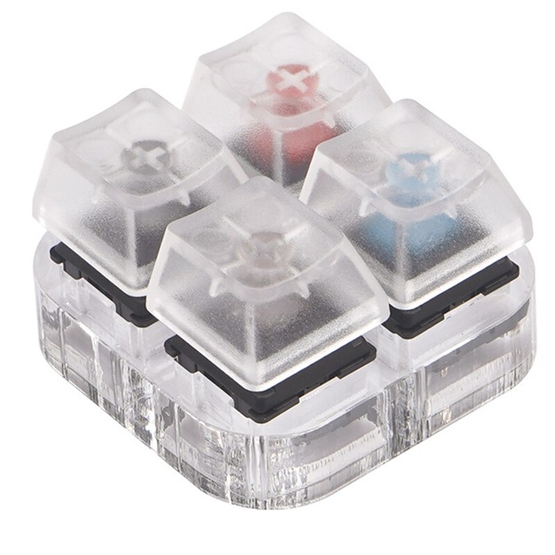 4 Key Caps Mechanical Keyboard Switches Tester Sampler Acrylic Caps Translucent Keycaps Kit for Cherry MX Testing Tool
