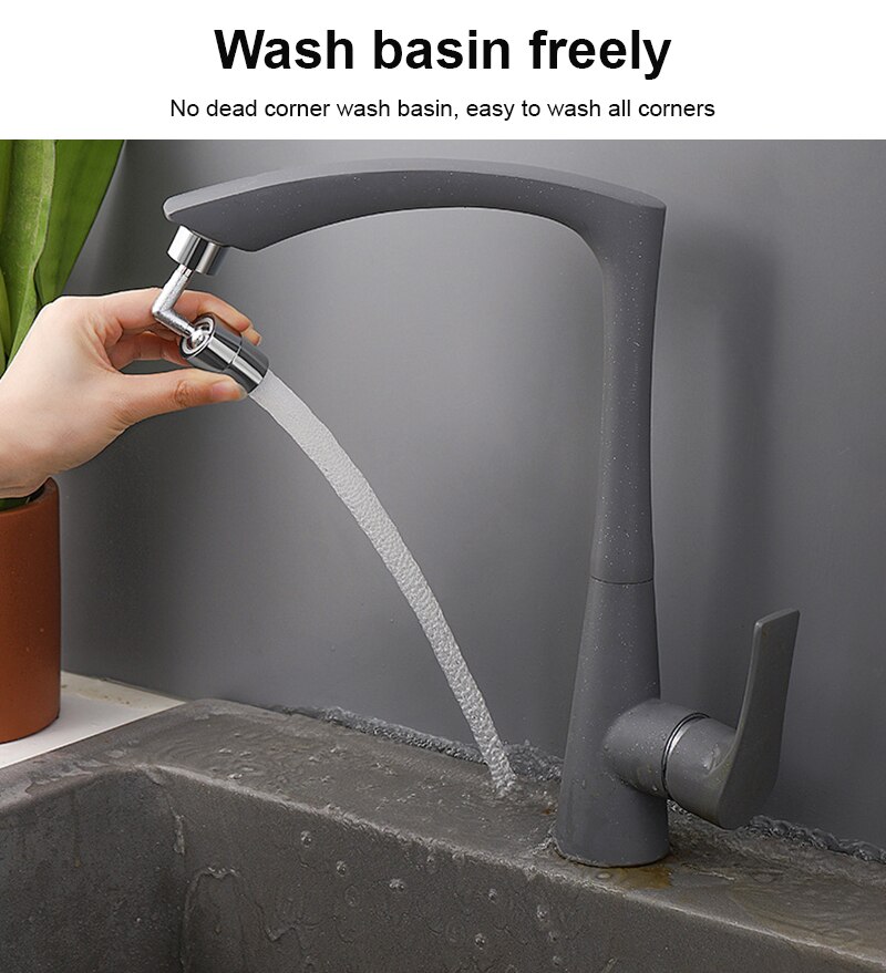 Universal Kitchen Plastic 720° Rotatable Splash Filter Faucet Sprayer Head Flexible Bathroom Tap Extender Adapter Foam Nozzle