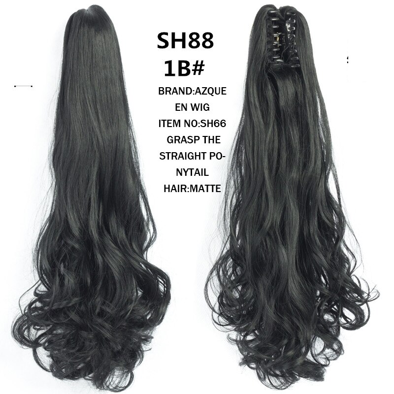 Azqueen Synthetische 22 "Lange Rechte Haar Klauw Paardenstaart False Haar Op Klauw Clip Staart Huis Paardenstaart Staart Haar: SH88 1B