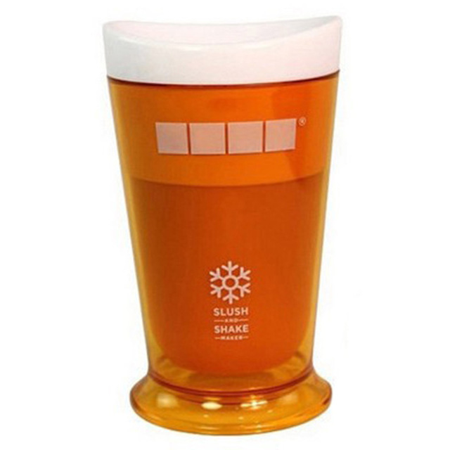 ilkshake Smoothie Slush Shake Maker Cup Ice Cream Molds Freeze Popsicle Maker Cup With Ice Cream Spoon Ice Cream Maker BC428: Orange