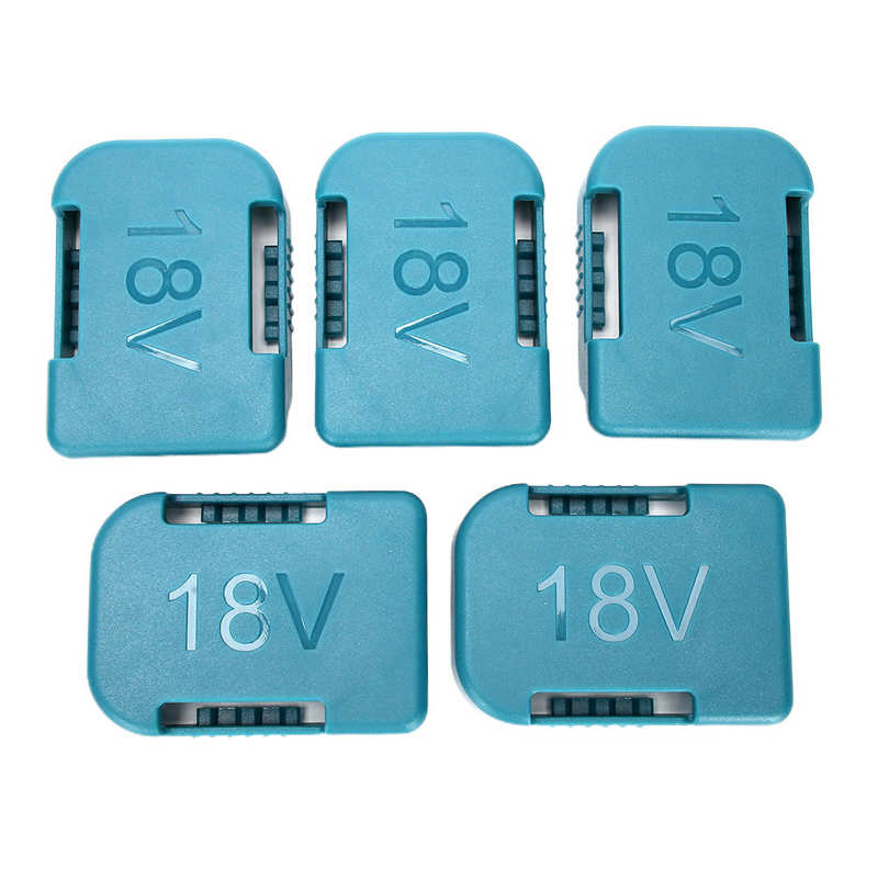 5Pcs 18V doppio con coperchio antipolvere Slot per supporto batteria al litio per terminale altoparlante per Slot portabatterie verde Makita/Bosch