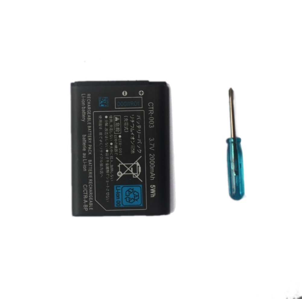 2000 mAh 3.7 V Vervanging Oplaadbare Batterij Met Tool Schroevendraaier Voor Nintend 3DS Console