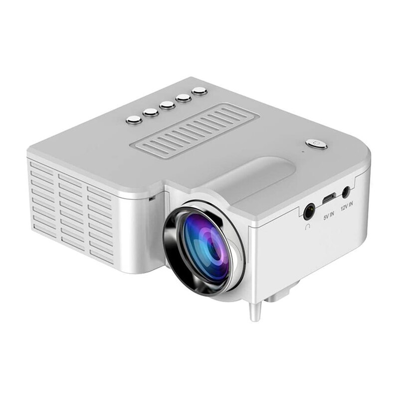 Mini Portable LED Projector 1080P Home Cinema Theater Video Projectors USB for Mobile Phone PUO88: White