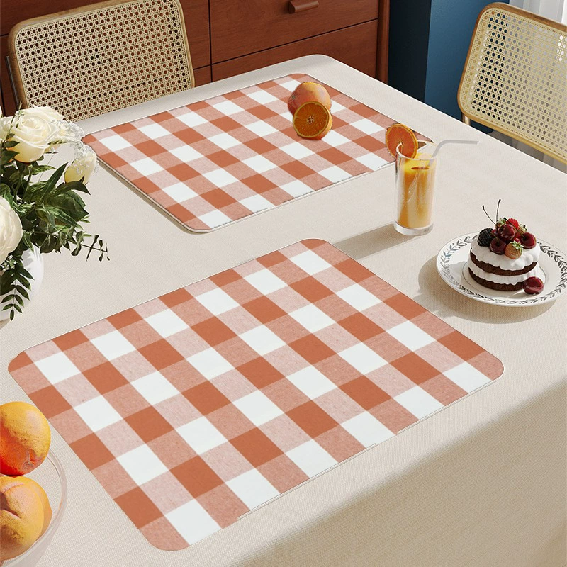 Placemats Set of 4 Woven Vinyl Plastic 12X18 inch Place Mats Non-Slip Heat Resistant Washable Easy Clean Table Mats: Yellow