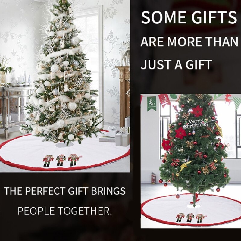 48 pouces arbre de noël jupe toile de jute noyer soldat ornement tapis de sol couverture de noël nouvel an fête décoration