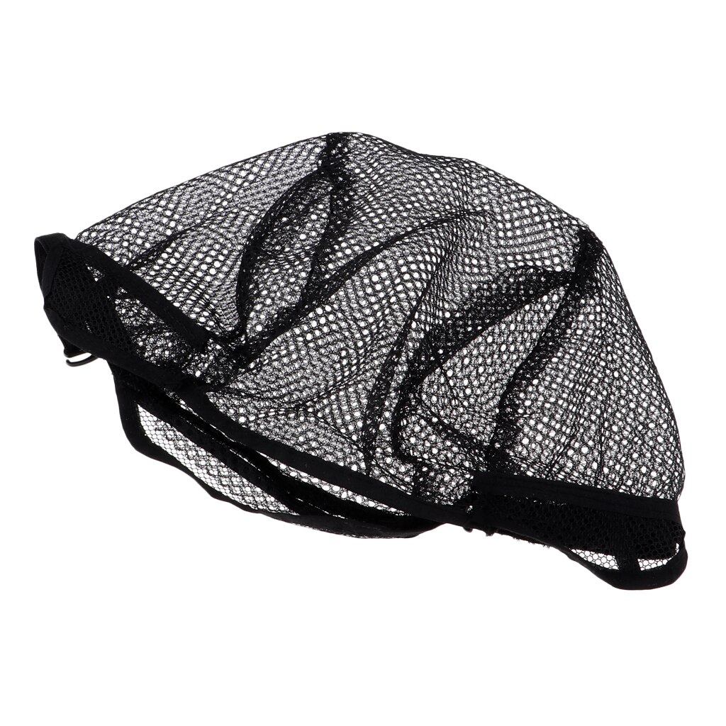 Durable Braiding Nylon Net Wig Cap For Wig Making W/ Adjustable Strap Black