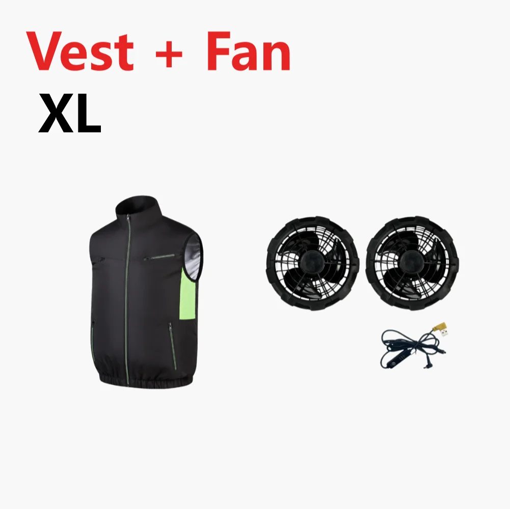 Koelvest Ijsventilator Vest 3 Versnellingen Usb Hittebestendige Airconditioner Kleding Vest Ademend Draagbaar Koelventilator Vest Camping: Khaki