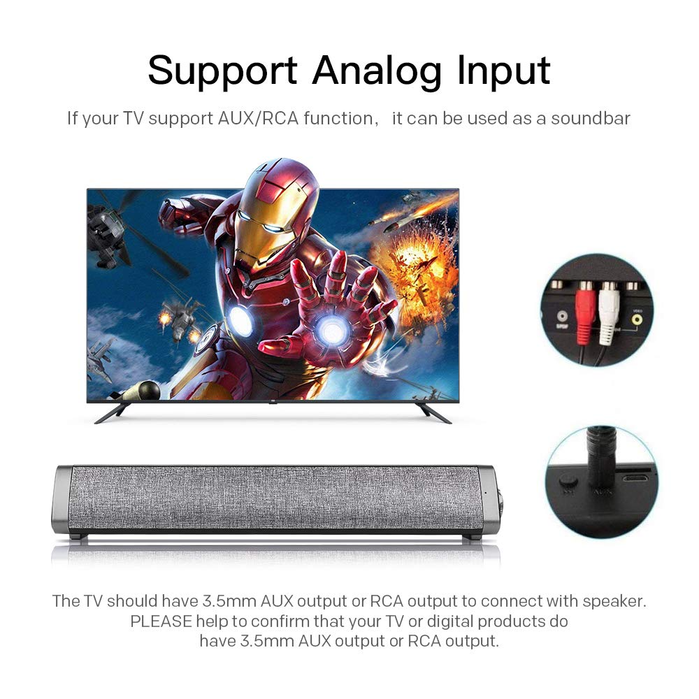 Bluetooth Sound Bar Wired and Wireless Home Theater TV Triangle Speaker Bar with Remote Control for TV/PC/Phones/Tablets