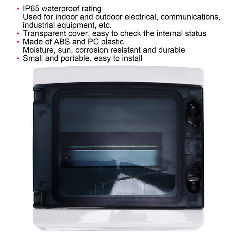 Power Distribution Box Lightweight Plastic Electrical Case SGHA 8WAY IP65 Waterproof 8 Way DIN Rail for Electrical Equipments