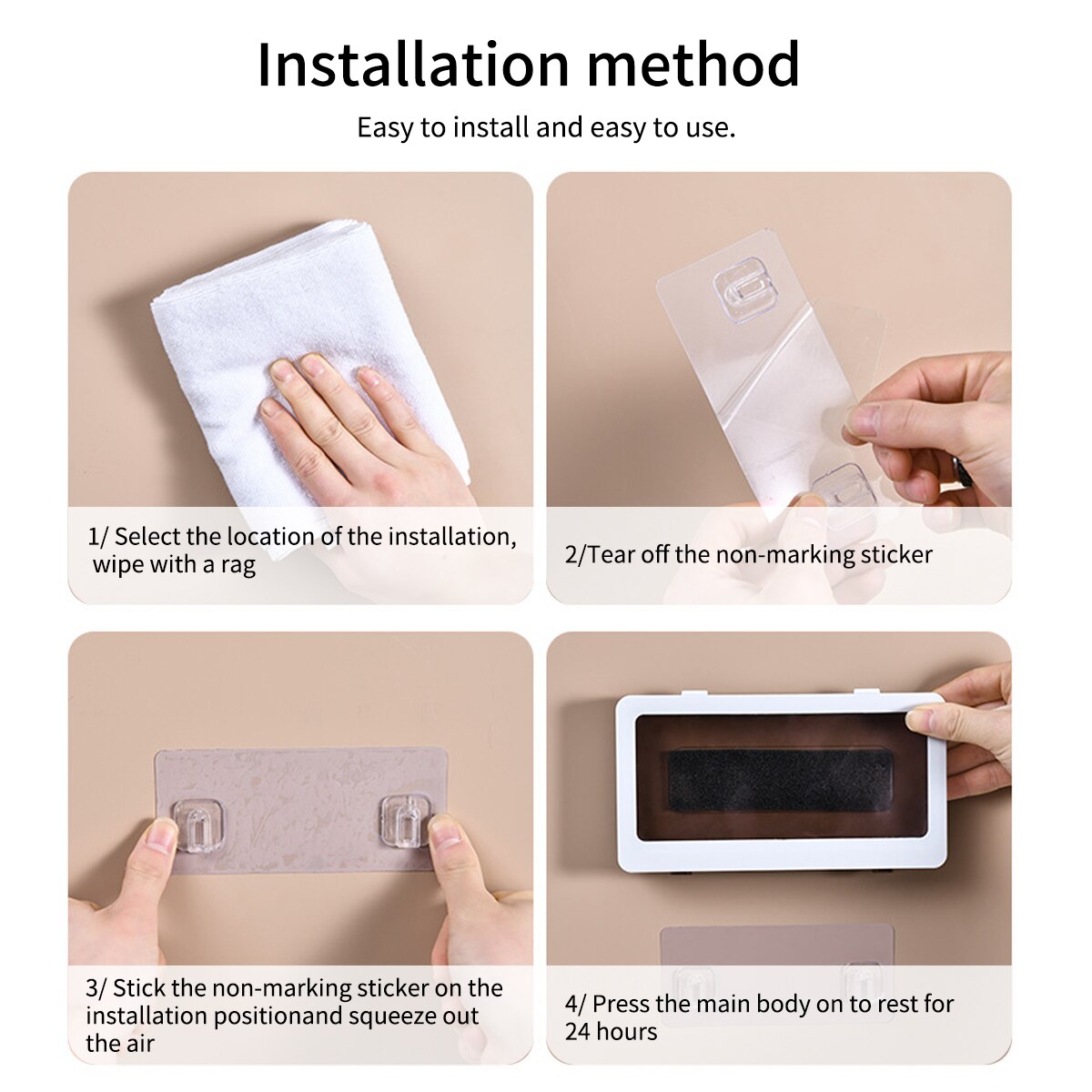 Phone Holder Bathroom Waterproof Home Wall iPhone Case Stand Box Self-adhesive Touch Screen Phone Shell Shower Sealing Storage