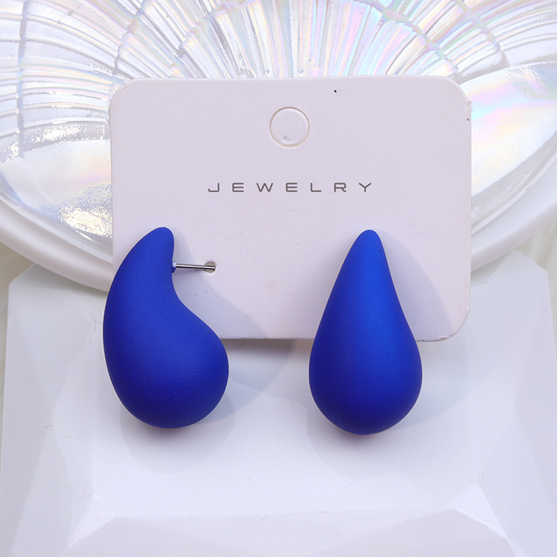 Pendientes colgantes de gota de agua con cúpula gruesa multicolor para mujer y niña, aretes grandes de acrílico con forma de lágrima, joyería ligera para las orejas Dupes: VERMEIL