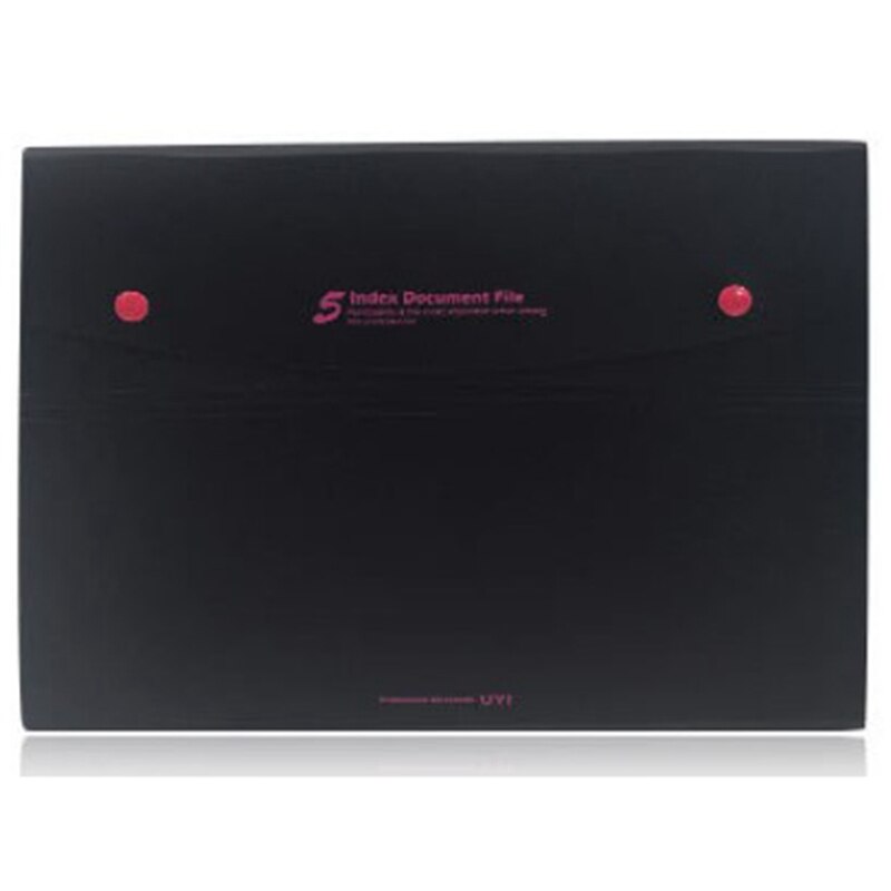 Expanding File Folder 5 Pockets Black Accordion A4 Folder Document Bag Office School Supply