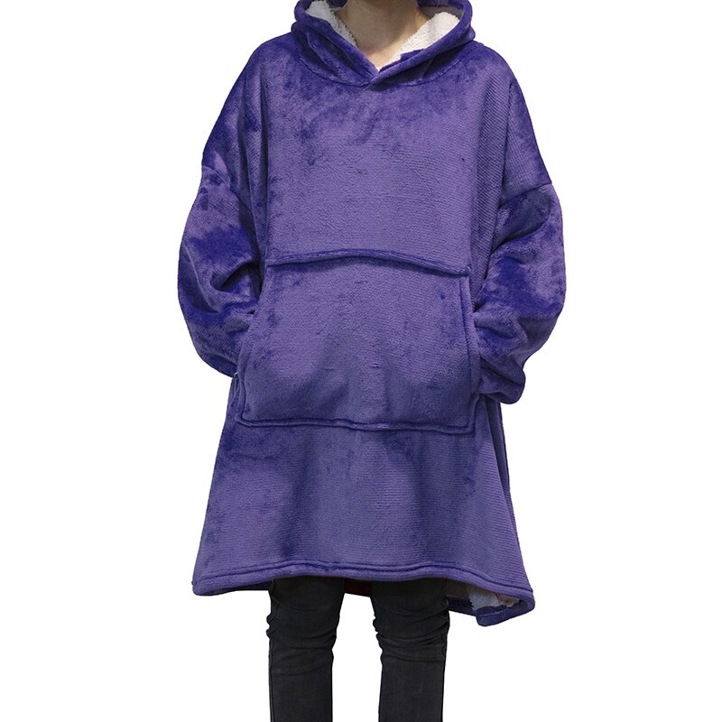Felpe con cappuccio TV fuori misura in mucchio felpe con cappuccio tascabili giganti casuale invernali coperte ponderate unisex felpa con cappuccio per letti viaggi a casa: VIOLA