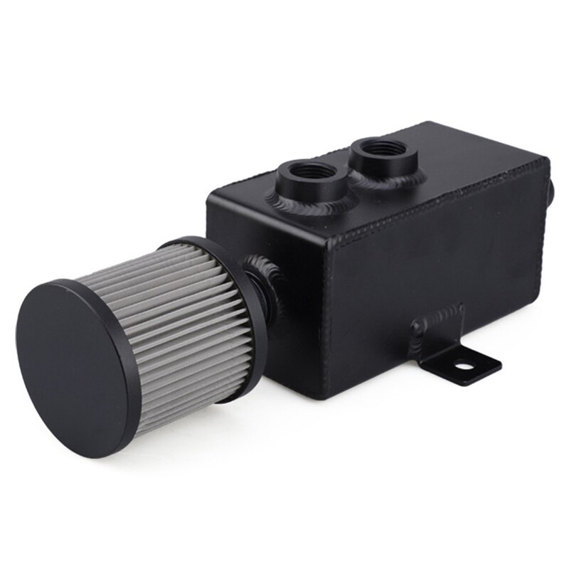 1L Aluminum Universal Oil Catch Can Tank Engine Oil Catch Can Tank with Breather & Filter Drain Car Modification
