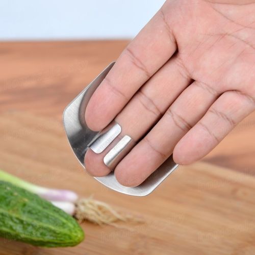 Køkkenvenligt 1 pc køkken rustfrit stål fingerbeskytter håndskåret sikkert beskyttelsesværktøj