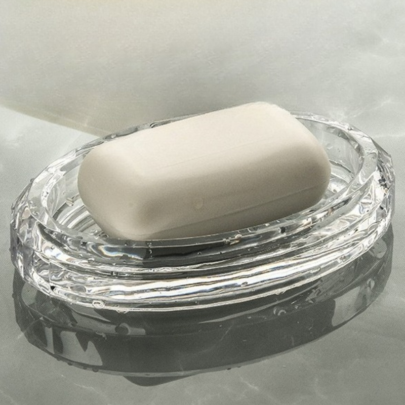 Transparent Acrylic Soap Box Hotel Home Daily Necessities Oval Soap Box Simple and Convenient