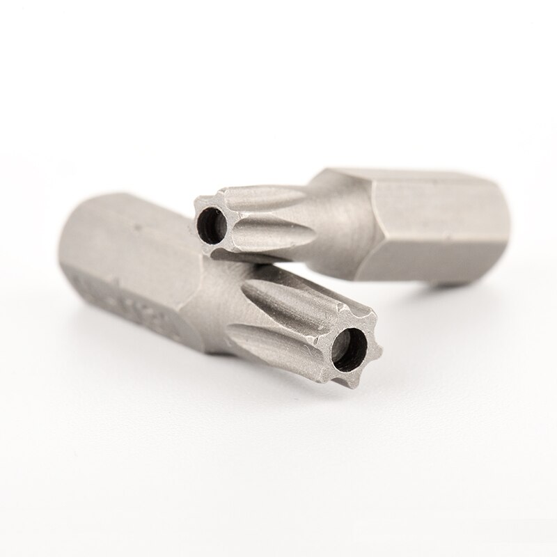 7pcs Torx Screwdriver Bits With Hole 1/4" Hex Shank T8 T10 T15 T20 T25 T27 T30 Security Electric Screwdriver Bit Set