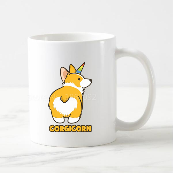 Funny Corgi Unicorn Coffee Mug Novelty Corgicorn Unicorn Mugs Tea Cup Cute Corgi Dogs Lovely Pet Lover Puppy Ceramic 11oz: A