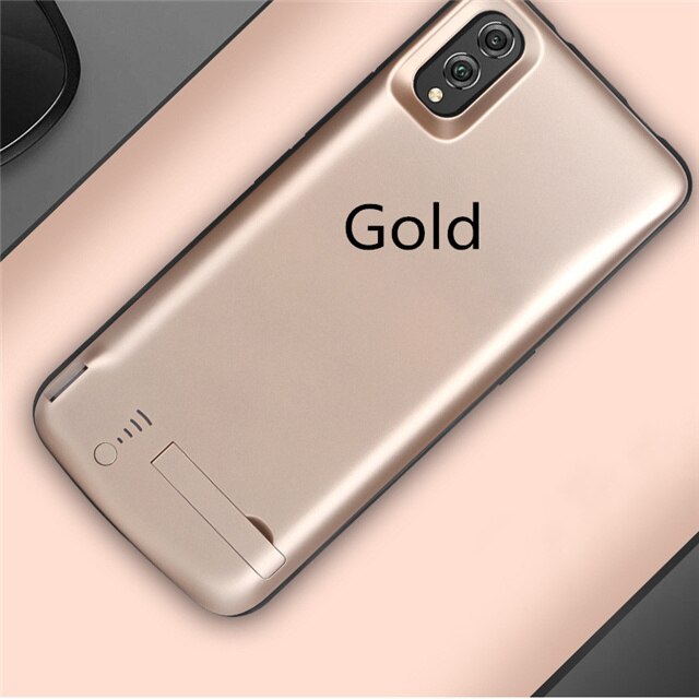Battery Power Cases For Huawei Honor 8X Battery Charger Cover 6500mAh Portable External Stand Power Bank Battery Charging Cases: Gold