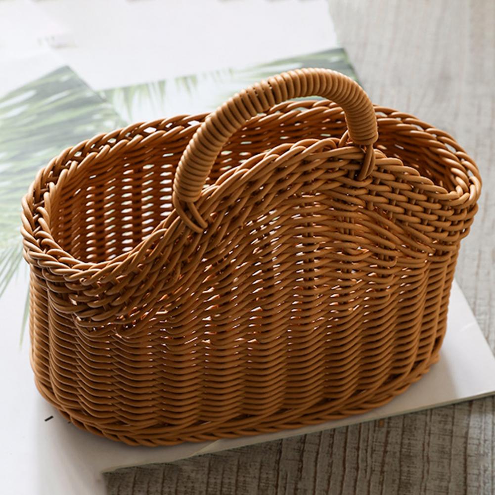 Panier de rangement suspendu en rotin tissé, support mural Durable, panier de rangement en osier sûr, petit panier suspendu de décoration