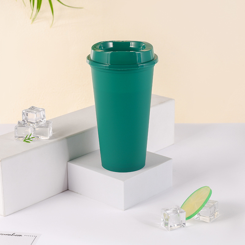 BPA free reusable 480ml 16oz plastic coffee cup travel coffee mug cup drink cup to go: light green