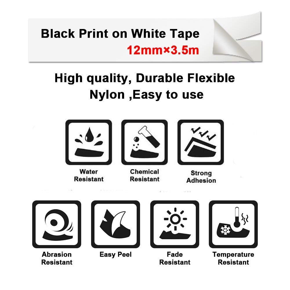 1 Pack Compatibel Voor Dymo 18488 18490 18489 18491 Rhino Industriële Flexibele Nylon Label Tapes Voor Dymo Rhino 5200 Label makers