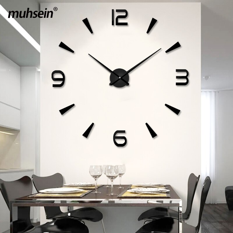 Muhsein Wall Clock Home Decoration Clock Acrylic Mirror Sticker Quartz Watch 3d DIY Mute Wall Clock