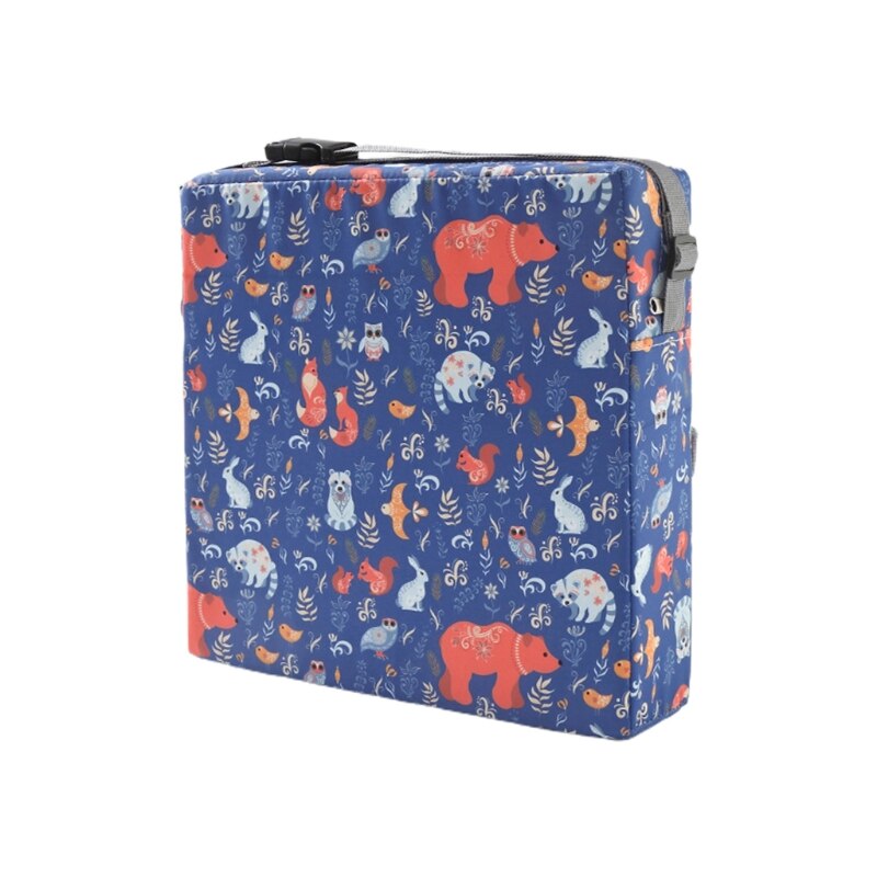 Draagbare Hoge Stoel Pad Booster Eetkamer Verstelbare Afneembare Spons Zitkussen Voor Peuter Kids Baby: Deep Blue