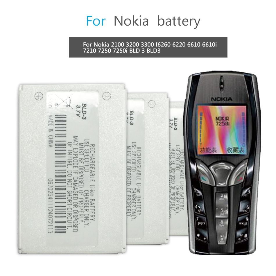 BLD-3 battery for Nokia 7210 3300 2100 6220 6200 6610 6610 7250 I6260 6610i 7250i Battery BLD3 BLD 3