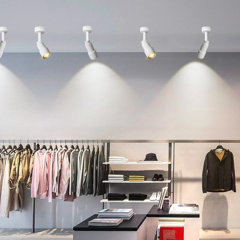 Verstelbaar 5 ° ~60 ° Smalle stralingshoek Zwart Wit LED-focus Opbouw plafondspots 7W zoombare spots met zoom