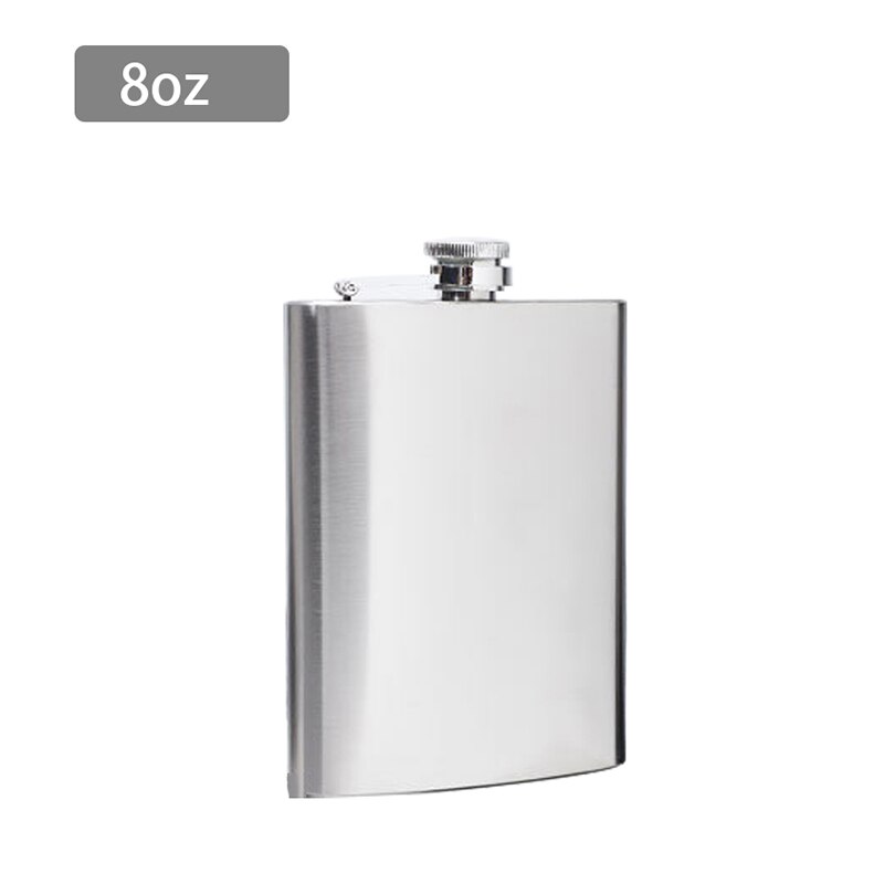 Stainless Steel Hip Flask 4-10 Oz Wine Bottle Portable Hip Flask with Funnel Pocket Alcohol Whiskey Hip Flask Screw Cap: 8oz