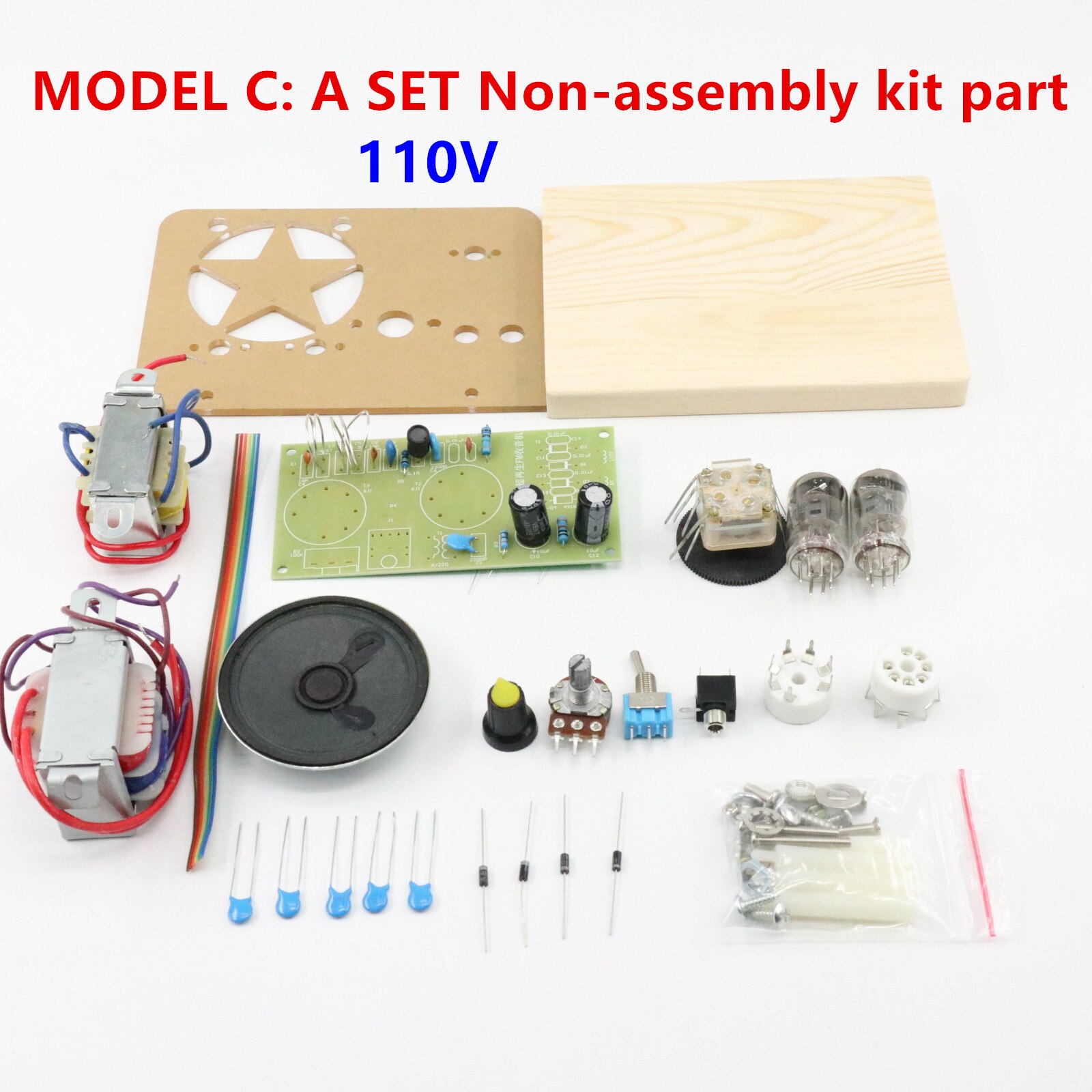 Galblaas Radio Frequentie Modulatie Kits, Fm Twee Lamp, Super Regeneratie Elektronenbuis, 6J1 + 6J1 Drive Hoorn: MODEL C 110V